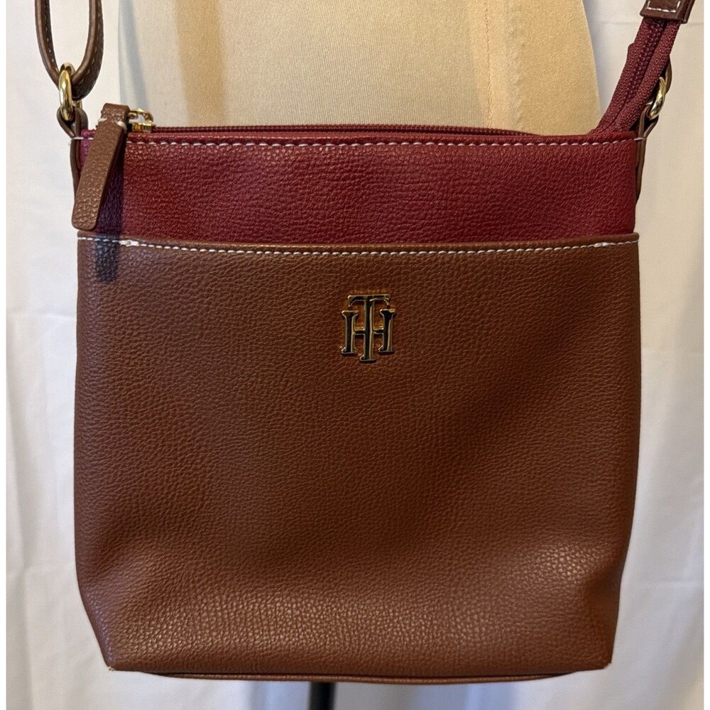 Tommy Hilfiger Women’s Pebbled Faux Leather Crossbody - Dark Tan -